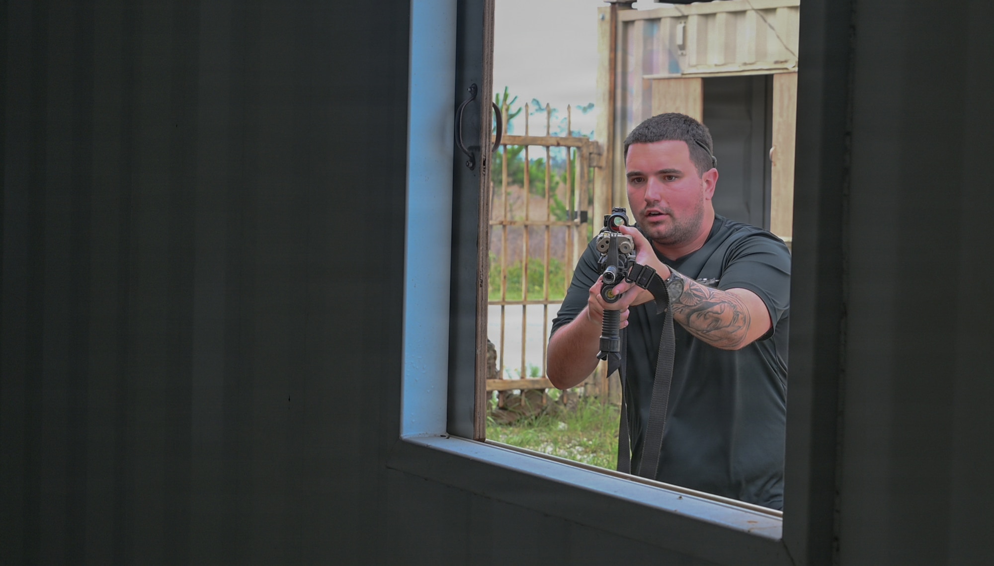 Airmen participate in close-quarters battle training
