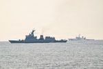 A U.S. Coast Guard 35-foot Long-Range Interceptor embarked cutter boat attached to Legend-class cutter USCGC Midgett (WMSL 757) sails alongside Philippine Navy BRP Antonio Luna (FFG-151) in support of a passenger transfer during the Maritime Cooperative Activity (MCA) in the Philippines’ Exclusive Economic Zone, May 28, 2026. The U.S Navy routinely operates with the Armed Forces of the Philippines and partners and allies through MCAs to continually develop, exercise and enhance multi-domain tactical interoperability to uphold peace and security in the region. Midgett is forward-deployed and assigned to Destroyer Squadron (DESRON) 15, the Navy’s largest DESRON and U.S. 7th Fleet’s principal surface force. U.S. 7th Fleet, the Navy’s largest forward-deployed numbered fleet, routinely interacts and operates with allies and partners in preserving a free and open Indo-Pacific.  (U.S. Coast Guard Photo by Petty Officer 3rd Class Austin Wiley)