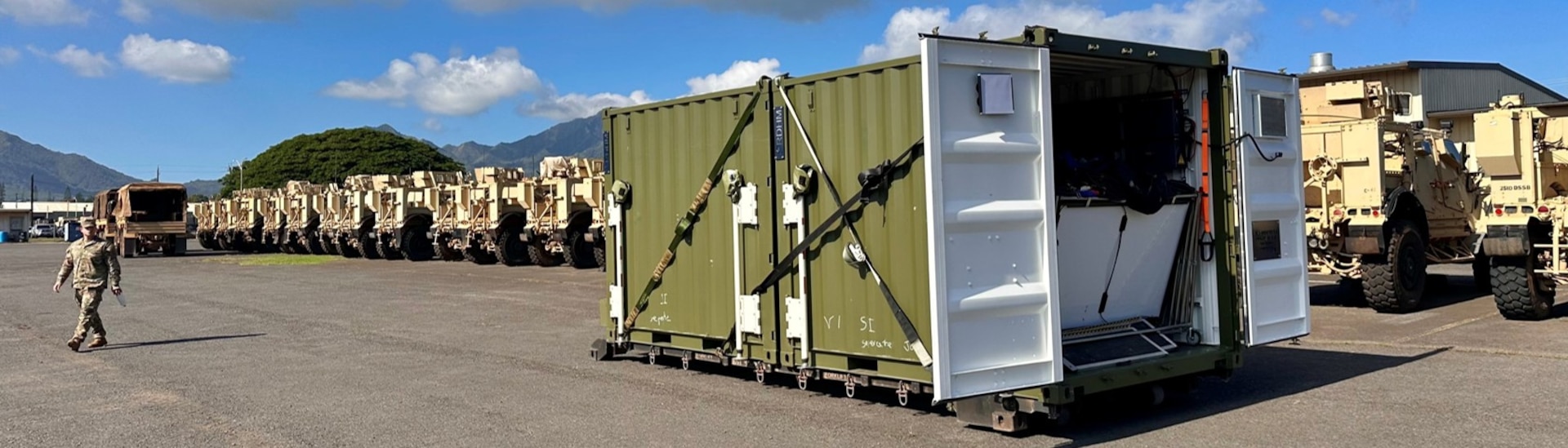 Balikatan military vehicles and container