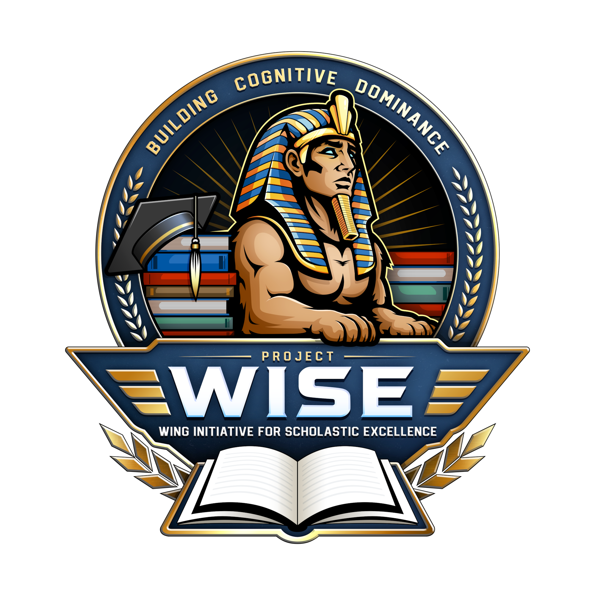 A graphic created as the logo for the Wing Initiative for Scholastic Excellence campaign.