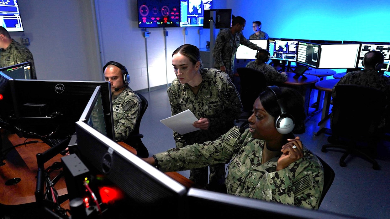 211121-N-N0443-3014 NAVAL STATION NORFOLK (Nov. 21, 2021) Surface Combat Systems Training Command’s Anti-Submarine Warfare (ASW) Tactical Employment Trainer (ATET).