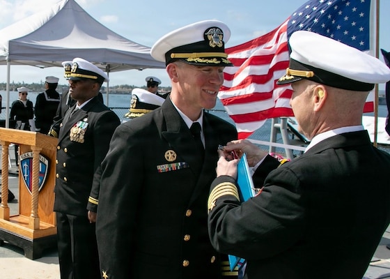 USS Manchester Holds Change of Command Aboard USS Midway