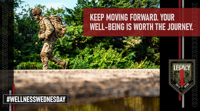 Keep moving forward. Your well-being is worth the journey.
#WellnessWednesday

Victory Readiness is a comprehensive, enduring operation designed to make every Soldier, Civilian, and Family Member on Fort Riley resilient and stronger across the five dimensions of strength: physical, emotional, social, family, spiritual communicated through a health messaging effort.