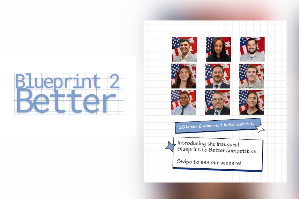 A Blueprint to Better graphic created to support the Sacramento District’s inaugural competition communication campaign in 2026. The graphic incorporates branding elements designed by Sam Boyle for the Blueprint to Better campaign.