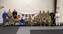 U.S. Army Soldiers participate in a Basic Combatives Course conducted by the Pennsylvania Army National Guard at Fort Indiantown Gap, Pennsylvania, Aug. 23-28, 2026. The course developed Soldiers’ close-combat skills through hands-on instruction, drilling and realistic training designed to build confidence, resilience and the ability to apply combatives techniques under pressure. (Courtesy photo)