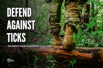 Graphic with Airman's boots and text on top of an image of nature.