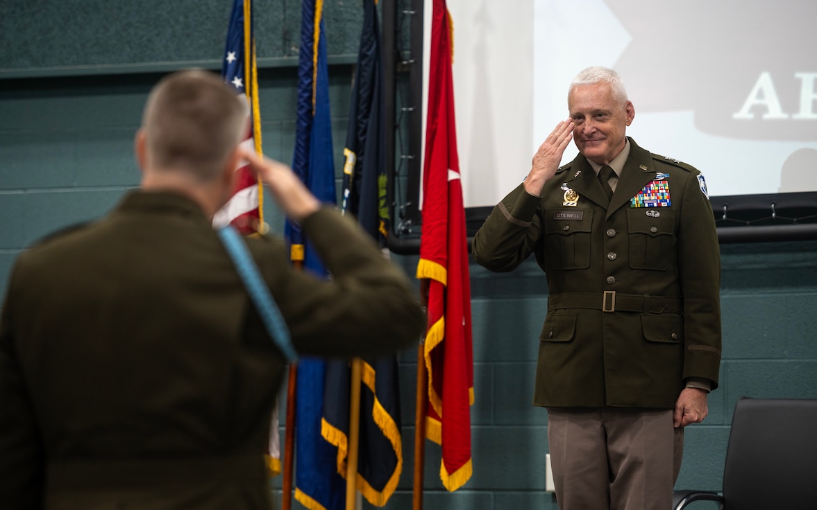 graduation ceremony general officer saluting