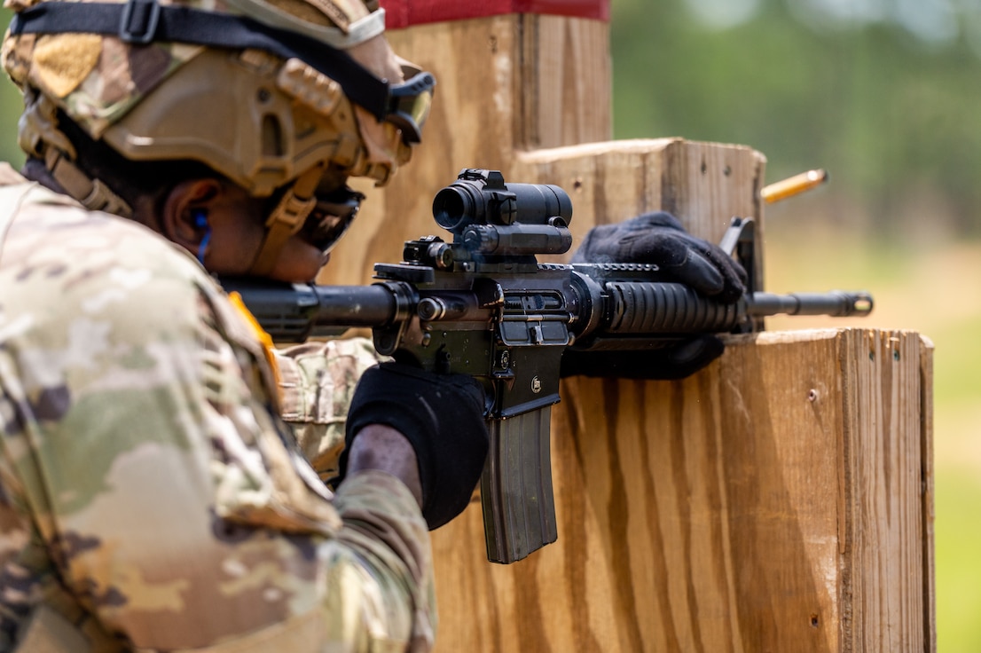 soldier firing weapon during weapons qualifications