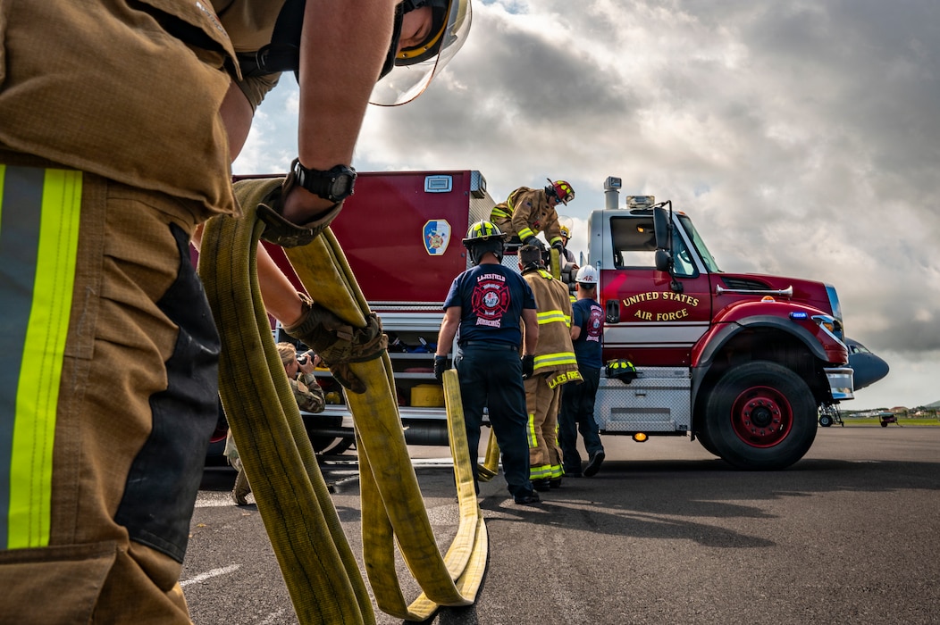 Firefighters train