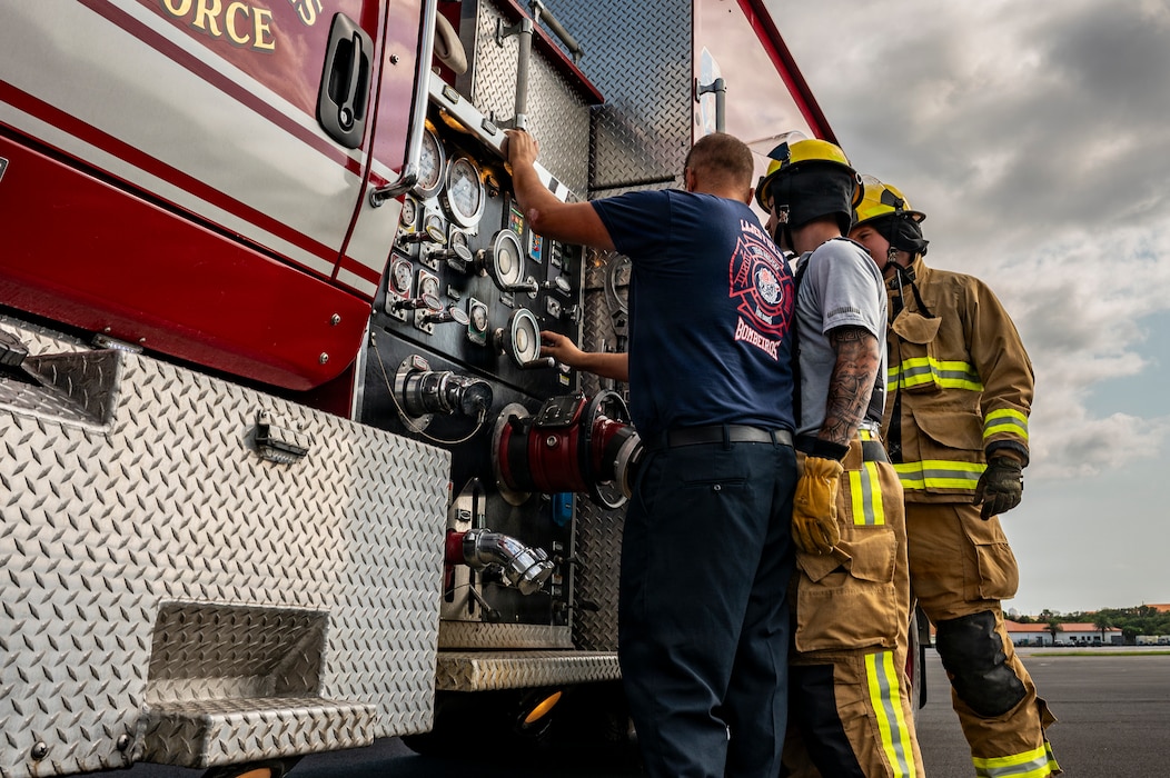 Firefighters train