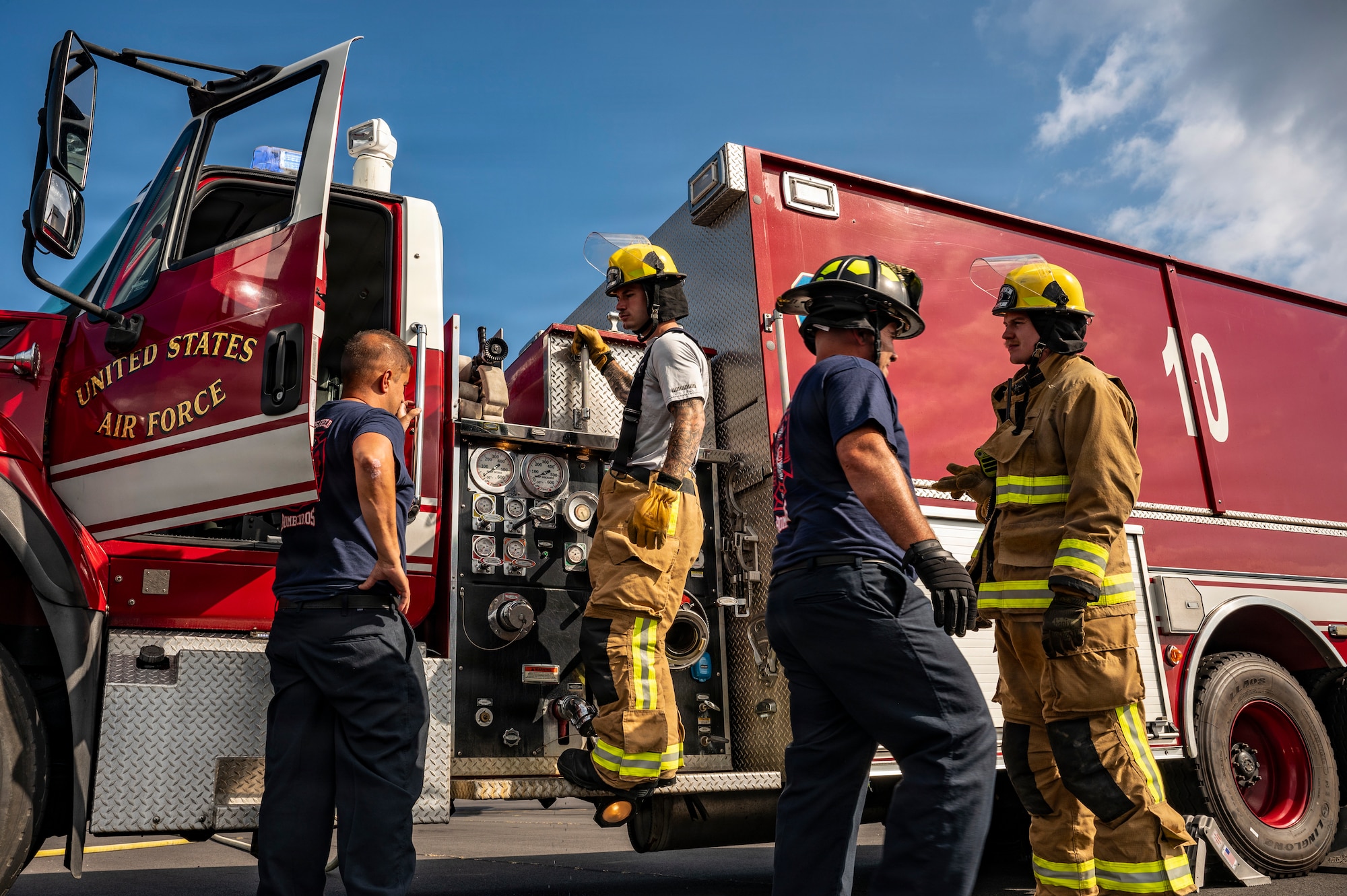 Firefighters train