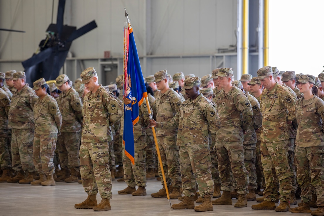change of command ceremony soldiers standing in formation