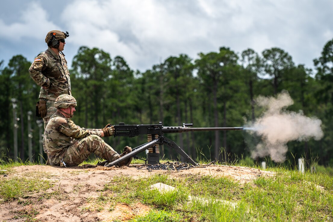 soldier firing weapon at annual training