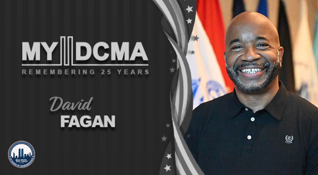 Man smiling and a graphic around that says My DCMA Remembering 25 years.