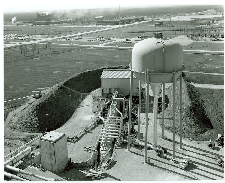 The J-5 Rocket Development Test Cell was accepted by the Air Force in 1963. Congress approved the construction of the J-5 in January 1963. The facility was built primarily for testing solid-propellant rocket motors.