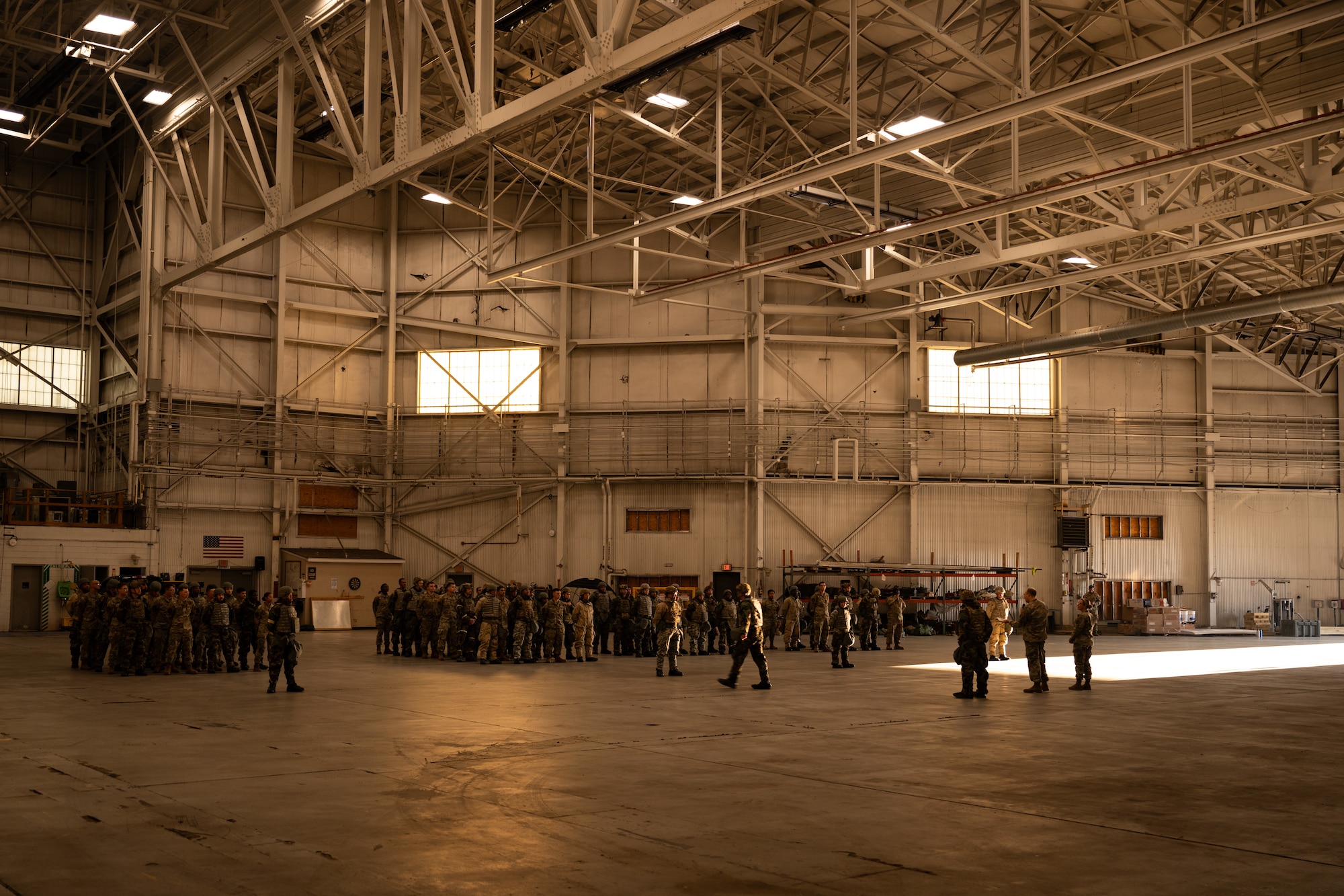 U.S. Air Force Airmen assigned to the 87th Civil Engineer Group stand in morning formation during the 87th CEG Prime Beef readiness training at Joint Base McGuire-Dix-Lakehurst, N.J., Aug. 20, 2026.