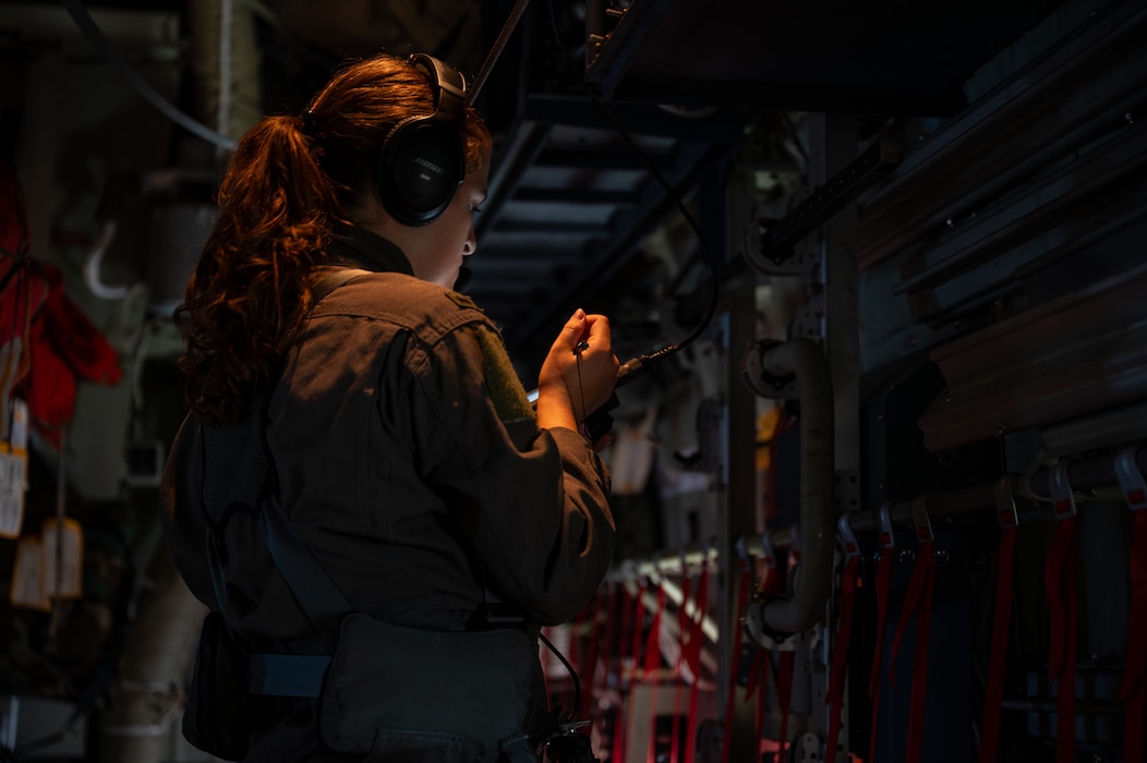 Airman inspecting equipment.