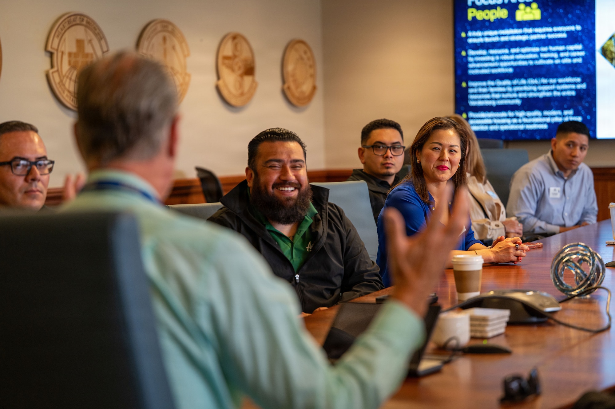 People sit at a table