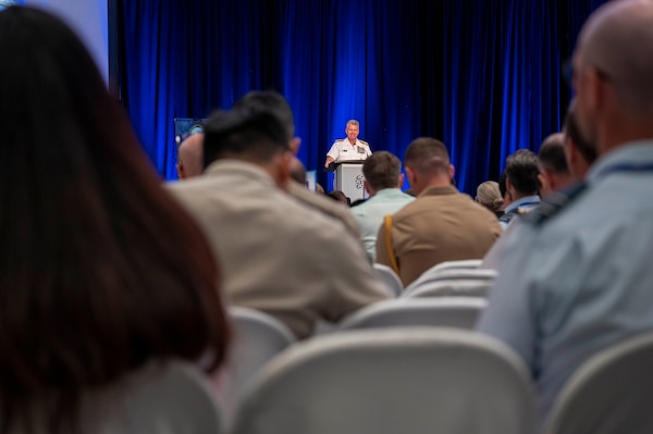 Adm. Samuel J. Paparo, commander of U.S. Pacific Command, speaks during the opening ceremony of the 28th annual Indo-Pacific Chiefs of Defense (CHODs) conference, co-hosted by US PACOM in Victoria, Canada, Sept. 1, 2026.