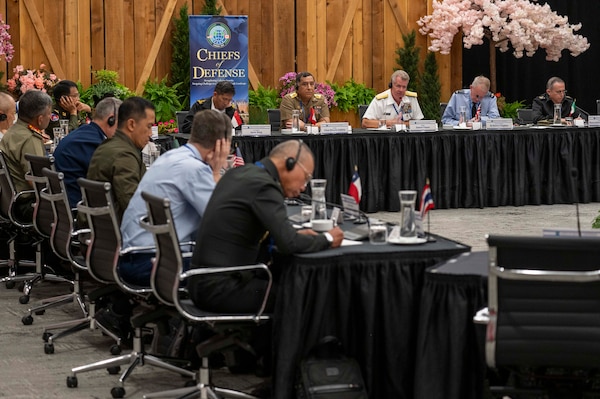 Adm. Samuel J. Paparo, commander of U.S. Pacific Command, addresses fellow military leaders during a panel discussion at the 28th annual Indo-Pacific Chiefs of Defense (CHODs) conference, co-hosted by US PACOM in Victoria, Canada, Sept. 1, 2026.