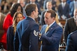 Louisiana Gov. Jeff Landry pins the Distinguished Flying Cross on Tech. Sgt. Adam Brister during a March 26, 2026, ceremony at the Louisiana Capitol Building in Baton Rouge. Brister earned the award as an Alaska Air National Guardsmen with the 212th Rescue Squadron for an act of valor during a June 23, 2018, rescue in the Neacola Mountain Range of Alaska. (Photo courtesy of the Louisiana Department of Veterans Affairs)