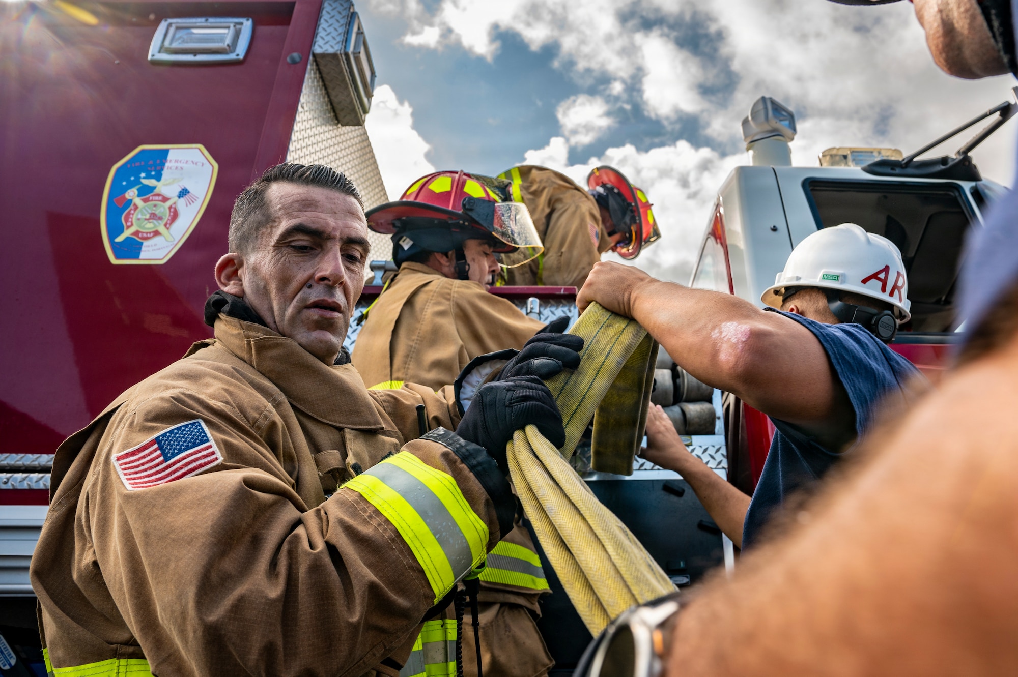 Firefighters train
