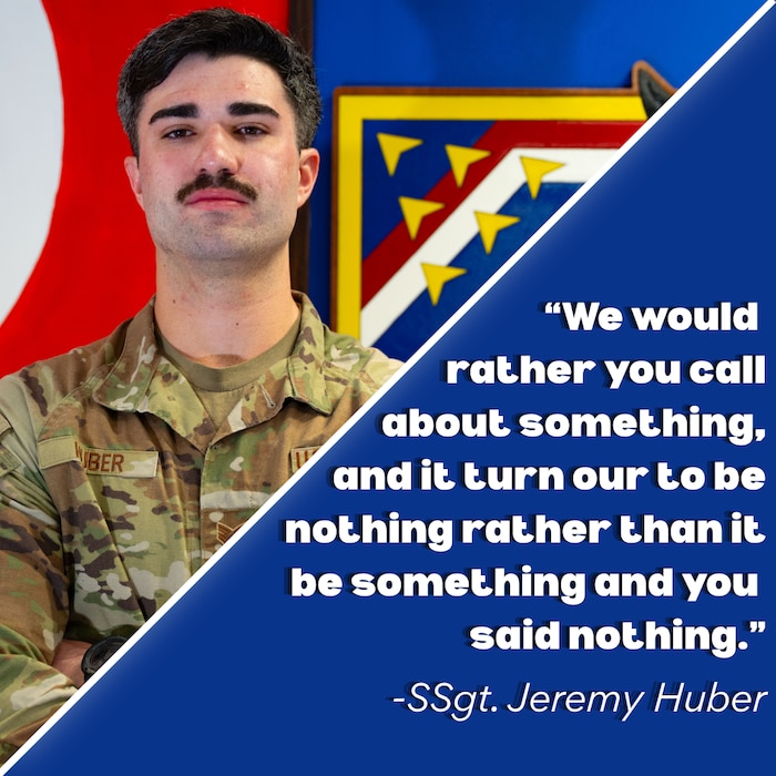 A graphic of U.S. Air Force Staff Sgt. Jeremey Huber, 39th Security Forces Squadron Base Defense Operations Control Center operator was created at Incirlik Air Base, Türkiye, Aug. 27, 2026. The graphic was designed to support a 39th Air Base Wing vigilance campaign by highlighting real-world experiences, reinforcing security awareness and encouraging the base populace to immediately report suspicious activity to the BDOC to strengthen total force readiness. (U.S. Air Force graphic by Staff Sgt. Victoria Nuzzi)[