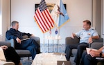 Chairman of the Joint Chiefs of Staff Gen. Dan Caine meets with New Zealand Chief of Defence Force Air Marshall Tony Davies during the PACOM Chiefs of Defense Conference 2026 in Victoria, Canada, August 31, 2026. (DoW Photo by Benjamin Applebaum)