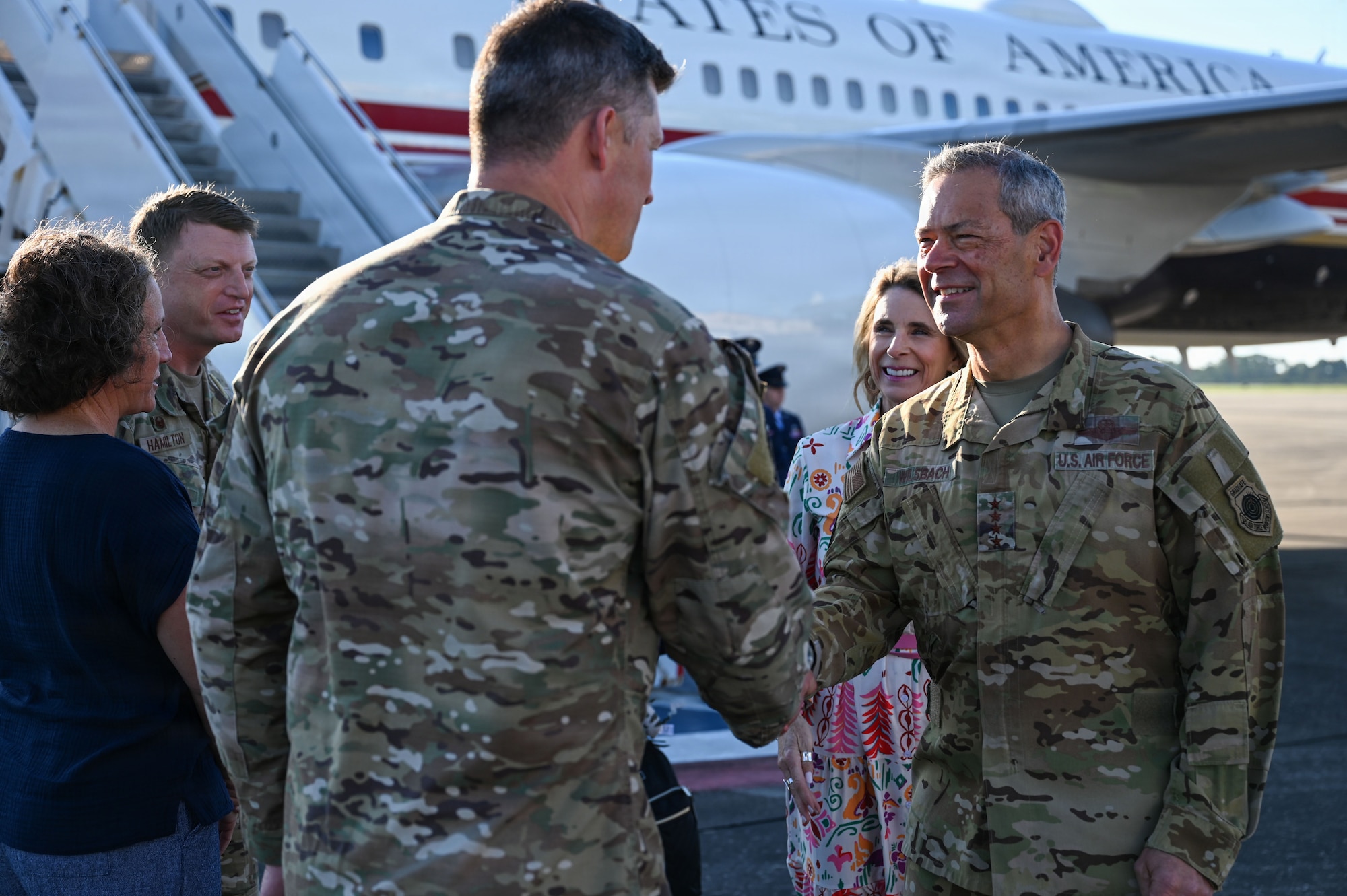 Air Force Chief of Staff Gen. Ken Wilsbach and Chief Master Sergeant of the Air Force David Wolfe, accompanied by their spouses, Mrs. Cindy Wilsbach and Dr. Doniel Wolfe, visited Air Force Special Operations Command at Hurlburt Field, Florida, Sept. 2, 2026.
