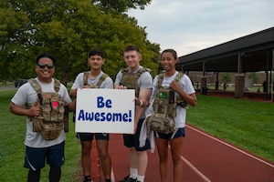 U.S. Airmen assigned to Joint Base McGuire-Dix-Lakehurst pose for a photo after completing the 5K run/ruck during Comprehensive Fitness Day at JB MDL, N.J., Aug. 28, 2026.