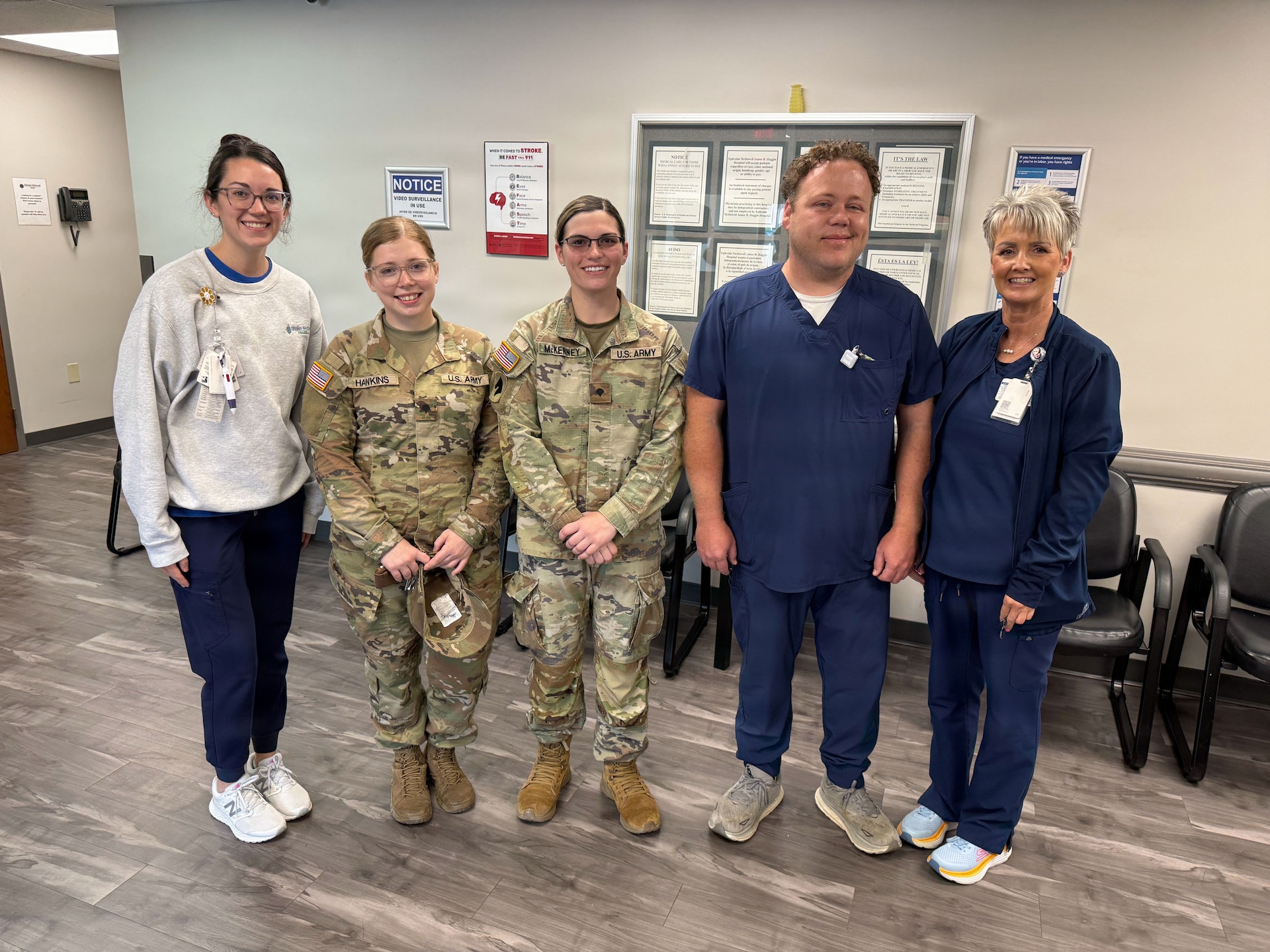 Kentucky Army National Guard Soldiers assigned to the 103rd Brigade Support Battalion distributed leftover flowers and pastries to local healthcare workers and nursing home residents Aug. 9 in Harrodsburg, Kentucky, following a change of command ceremony.