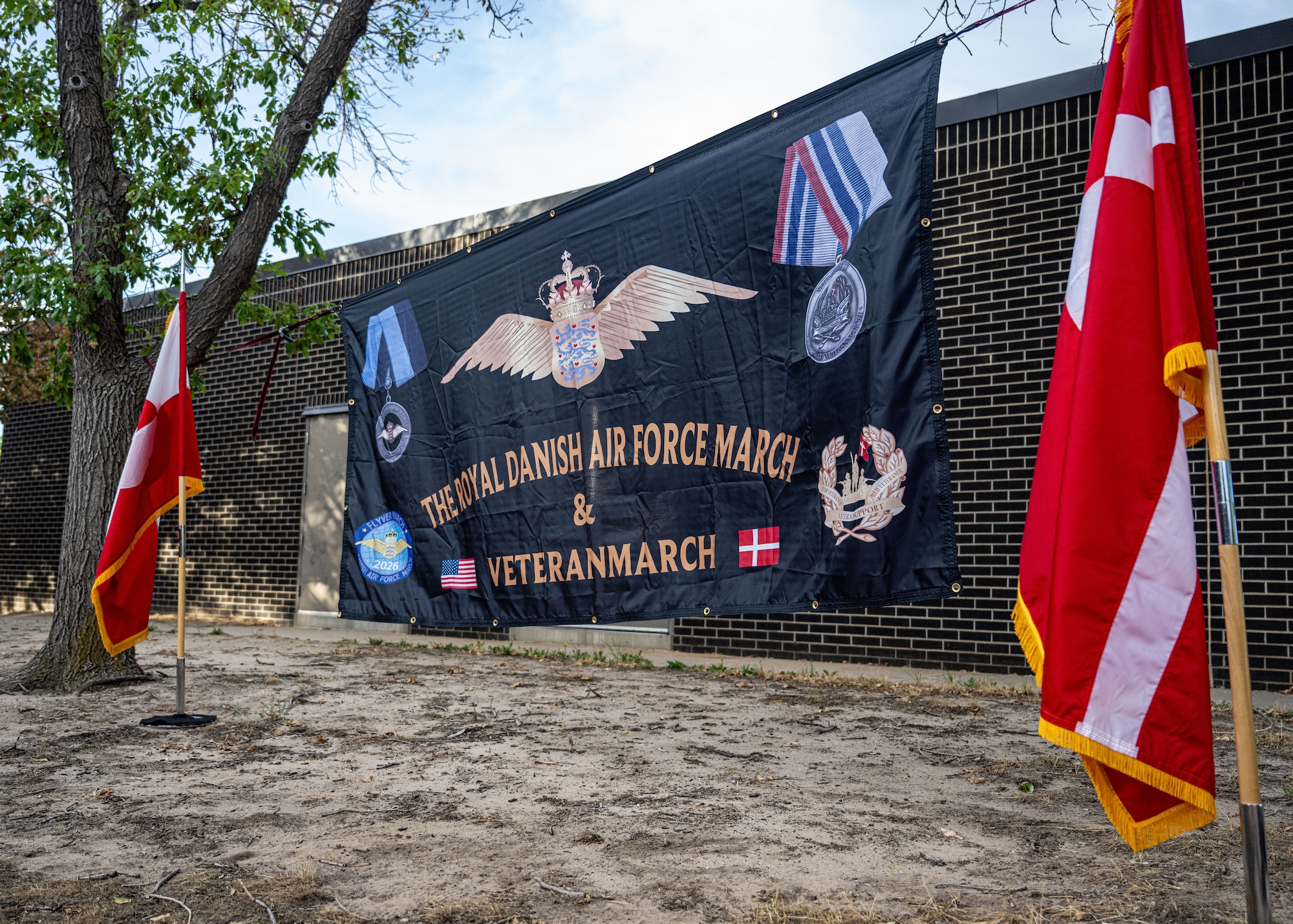 Military members complete a ruck march on Peterson Space Force Base.