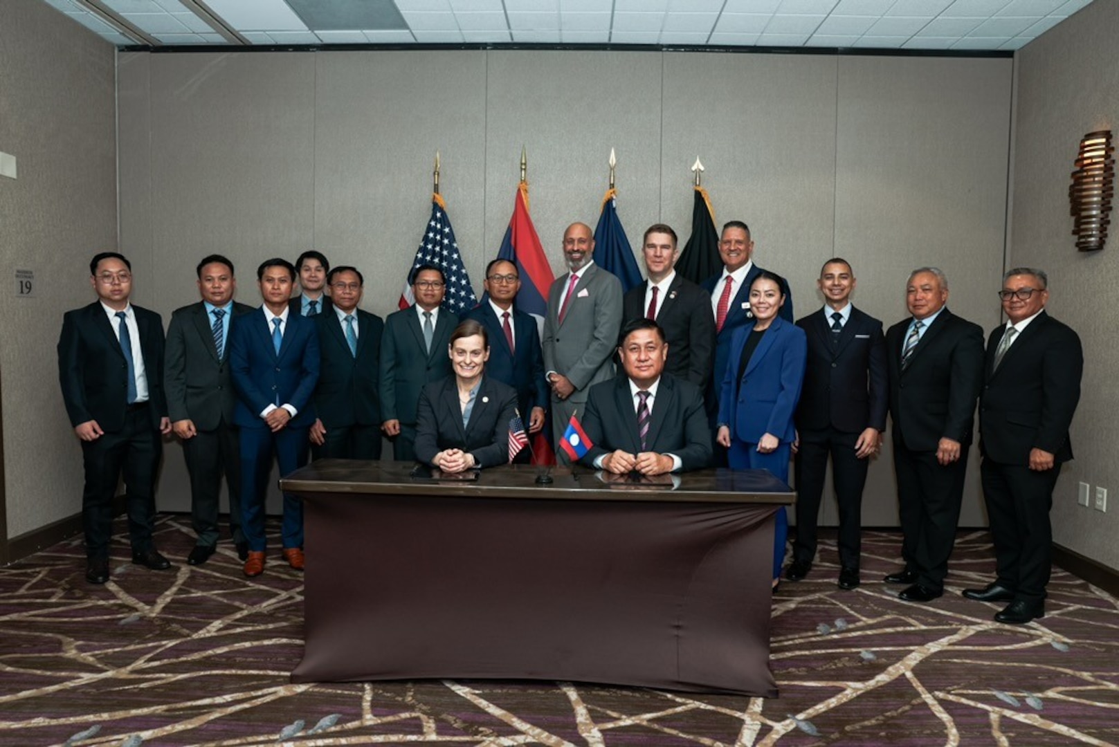 A group of people pose for a photo