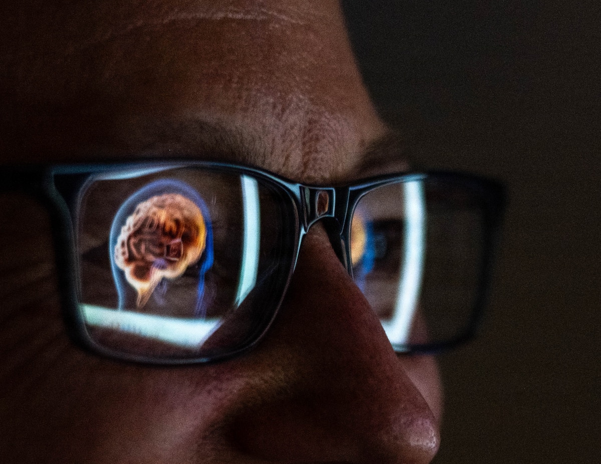 U.S. Air Force Maj. Michael Ann Glotfelter, 39th Medical Group clinical psychologist, reviews a cranial scan at Incirlik Air Base, Türkiye, Aug. 24, 2026. The imaging enables military medical clinicians to evaluate neurological structures and assess operational cognitive health. (U.S. Air Force photo by Senior Airman Evelyn D’Errico)