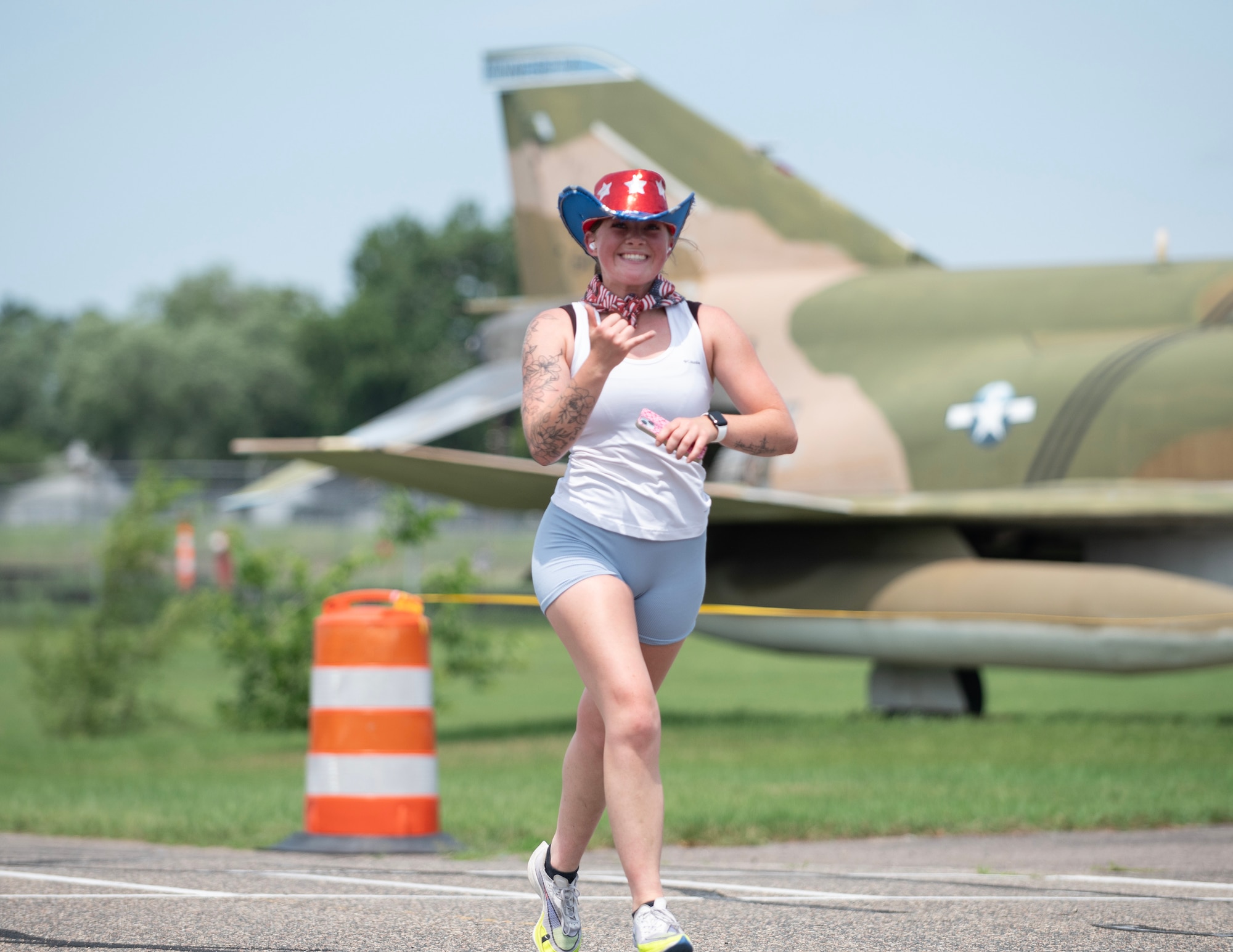 U.S. Air Force Airmen from the 133rd Airlift Wing gather for a 5K run in St. Paul, Minn., July 1, 2026.
