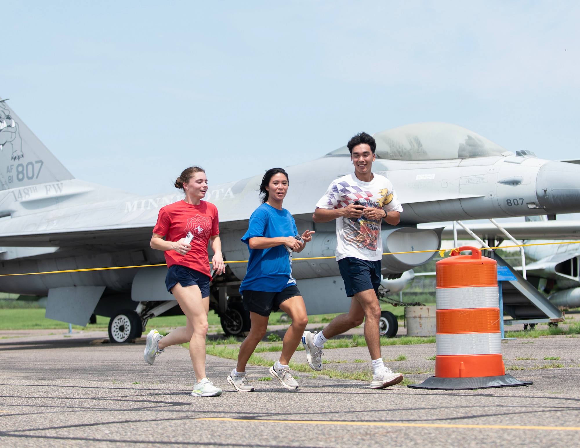 U.S. Air Force Airmen from the 133rd Airlift Wing gather for a 5K run in St. Paul, Minn., July 1, 2026.