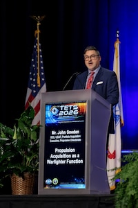John Sneden, Air Force Portfolio Acquisition Executive for Propulsion (PAE), spoke at at the Turbine Engine Technology Symposium on August 31. (Courtesy photo by Elissa Lyons, Arctos Technology Solutions)