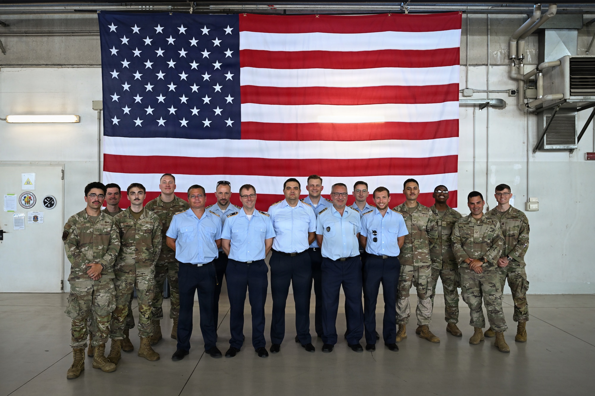 german air force members and american military members together