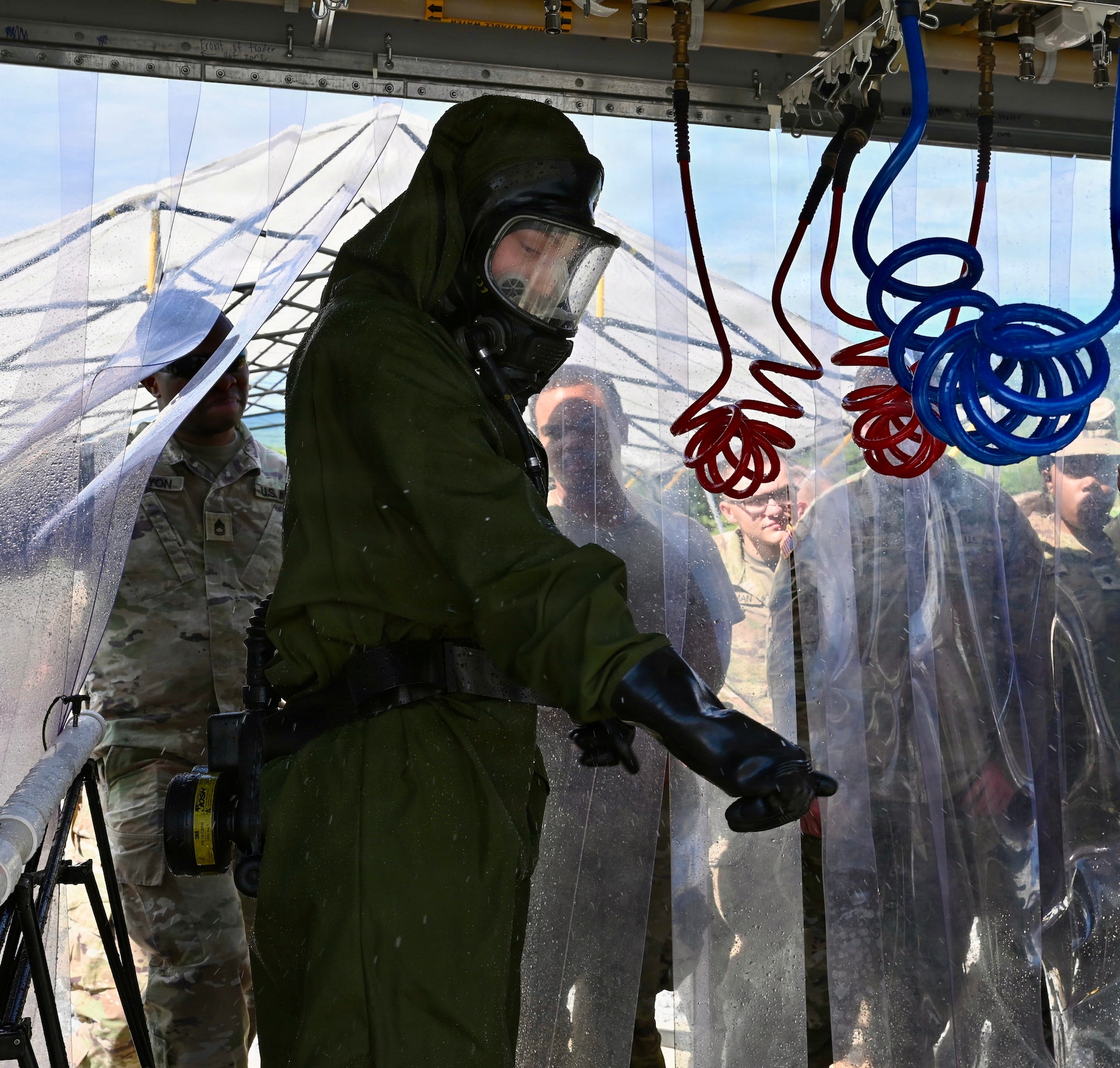 U.S. Soldiers with the Pennsylvania National Guard's 35th Chemical, Biological, Radiological, Nuclear Emergency Response Force Package conduct a CBRN response exercise Sept. 3, 2026, at Fort Indiantown Gap, Pennsylvania. The objective of the exercise was for Pennsylvania National Guard Soldiers to practice command and control of CERFP assets during any natural disaster or emergency situations. (U.S. Army National Guard photo 2nd by Lt. Jessica Barb)