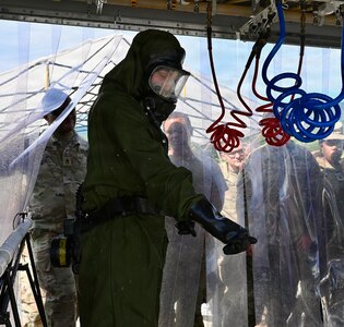 U.S. Soldiers with the Pennsylvania National Guard's 35th Chemical, Biological, Radiological, Nuclear Emergency Response Force Package conduct a CBRN response exercise Sept. 3, 2026, at Fort Indiantown Gap, Pennsylvania. The objective of the exercise was for Pennsylvania National Guard Soldiers to practice command and control of CERFP assets during any natural disaster or emergency situations. (U.S. Army National Guard photo 2nd by Lt. Jessica Barb)