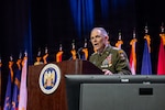 Army Gen. Christopher LaNeve, vice chief of staff of the Army, addresses National Guardsmen at the 148th annual conference of the National Guard Association of the United States, Indianapolis, Indiana, August 29, 2026. During his remarks, LaNeve emphasized the Army National Guard’s critical integration and contributions to the Army and Joint Force's missions. (U.S. Air National Guard photo by Master Sgt. Sarah M. McClanahan)