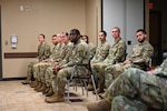 Nurse Summer Training Program cadets listen to a guest speaker during their recent graduation ceremony at Carl R. Darnall Army Medical Center. The 10 ROTC nursing cadets completed four weeks of clinical training and hands-on learning as part of the program.