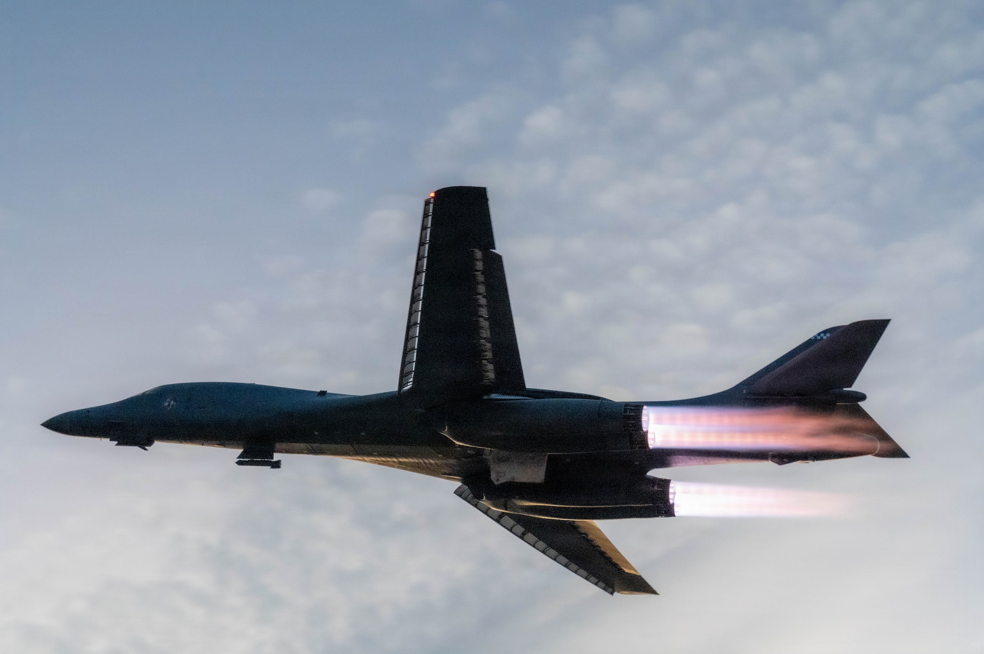 A U.S. Air Force B-1B Lancer assigned to the 7th Bomb Wing takes off from Dyess Air Force Base, Texas, Dec. 25, 2025. U.S. military forces are deployed to the Caribbean in support of the U.S. Southern Command mission, Department of War-directed operations, and the president’s priorities to disrupt illicit drug trafficking and protect the homeland. (U.S. Air Force photo)