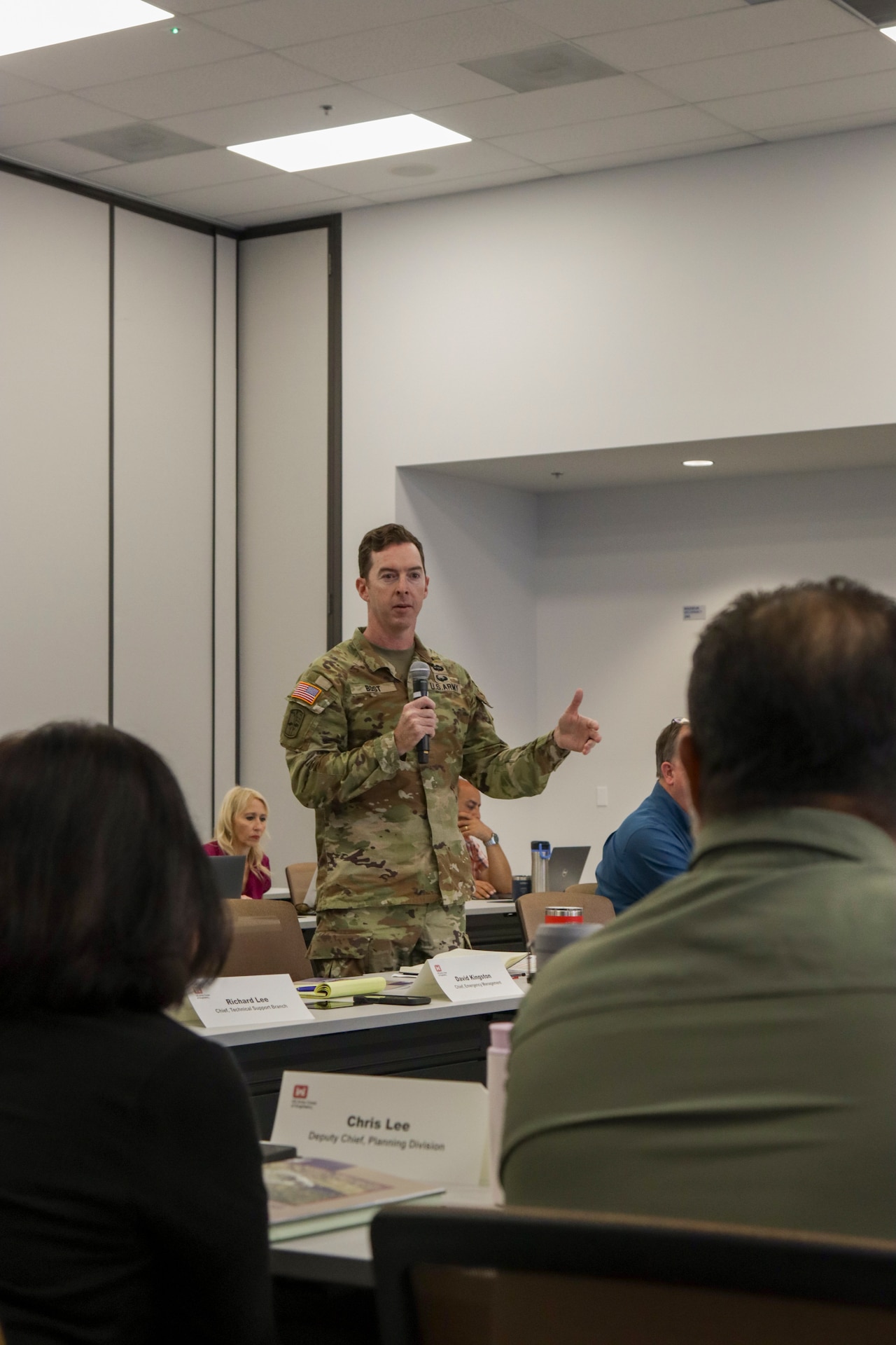 Col. Joshua Bost, USACE LA District commander, participate in the Aug. 20 Seven Oaks Dam Tabletop Exercise alongside interagency partners in San Bernardino, California.