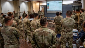 Medical personnel conduct training at Osan AB.