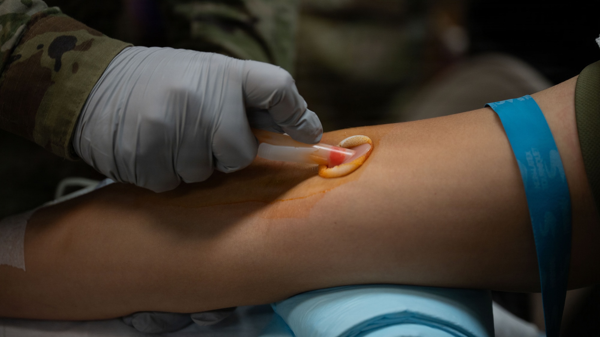 Medical personnel conduct training at Osan AB.