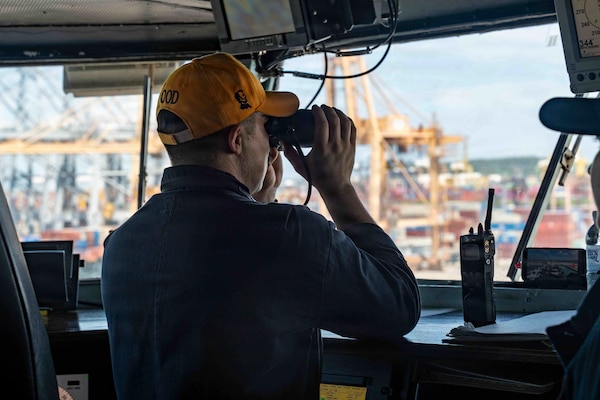 U.S. Navy Ensign Lorenzo Vigil stands watch on the bridge aboard Nimitz-class aircraft carrier USS Abraham Lincoln (CVN 72), Sept. 6, 2026. Abraham Lincoln is underway conducting routine operations in the U.S. 7th Fleet area of operations. Units assigned to U.S. 7th Fleet conduct continuous patrols to deter aggression, strengthen alliances and partnerships and advance peace through strength. (U.S. Navy video by Mass Communication Specialist Seaman Angel Campbell)
