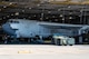 A B-52H Stratofortress undergoing programmed depot maintenance is towed into a hangar at Tinker Air Force Base, Oklahoma, July 28, 2025. The aircraft’s extra-long wingspan is too wide for the hangar, so it “crabs” into the hangar diagonally. Representatives from Boeing were on hand for this towing to study how the Oklahoma City Air Logistics Complex moves the B-52 as the company prepares for Commercial Engine Replacement Program upgrades. (U.S. Air Force photo by Courtney Landsberger)