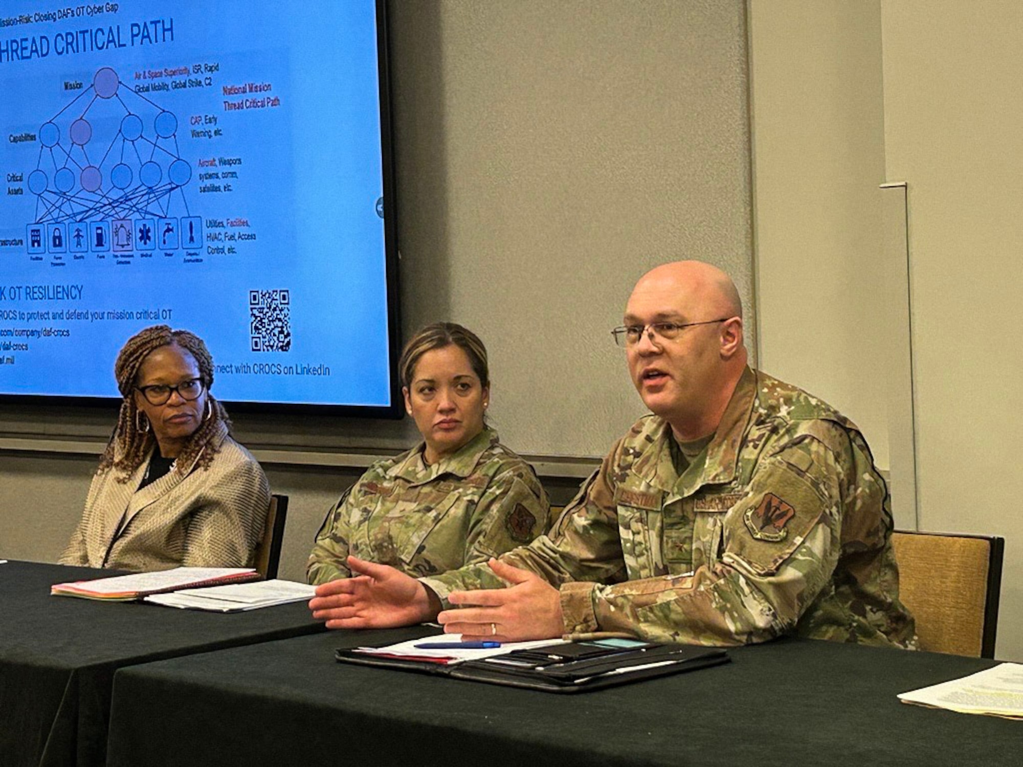 Brig. Gen. Jason Christman, speaks during an OT panel discussion at the Department of the Air Force Information Technology and Cyber conference