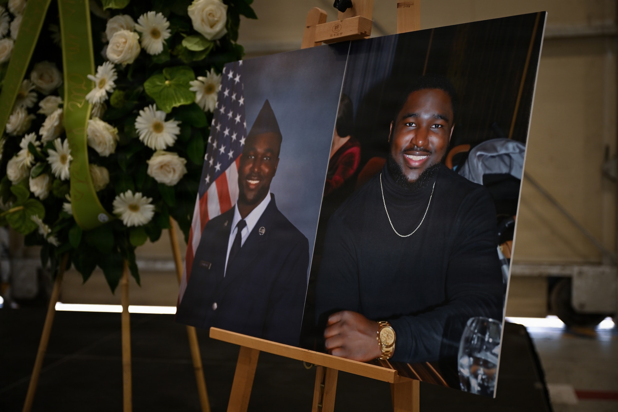 A memorial display is shown.